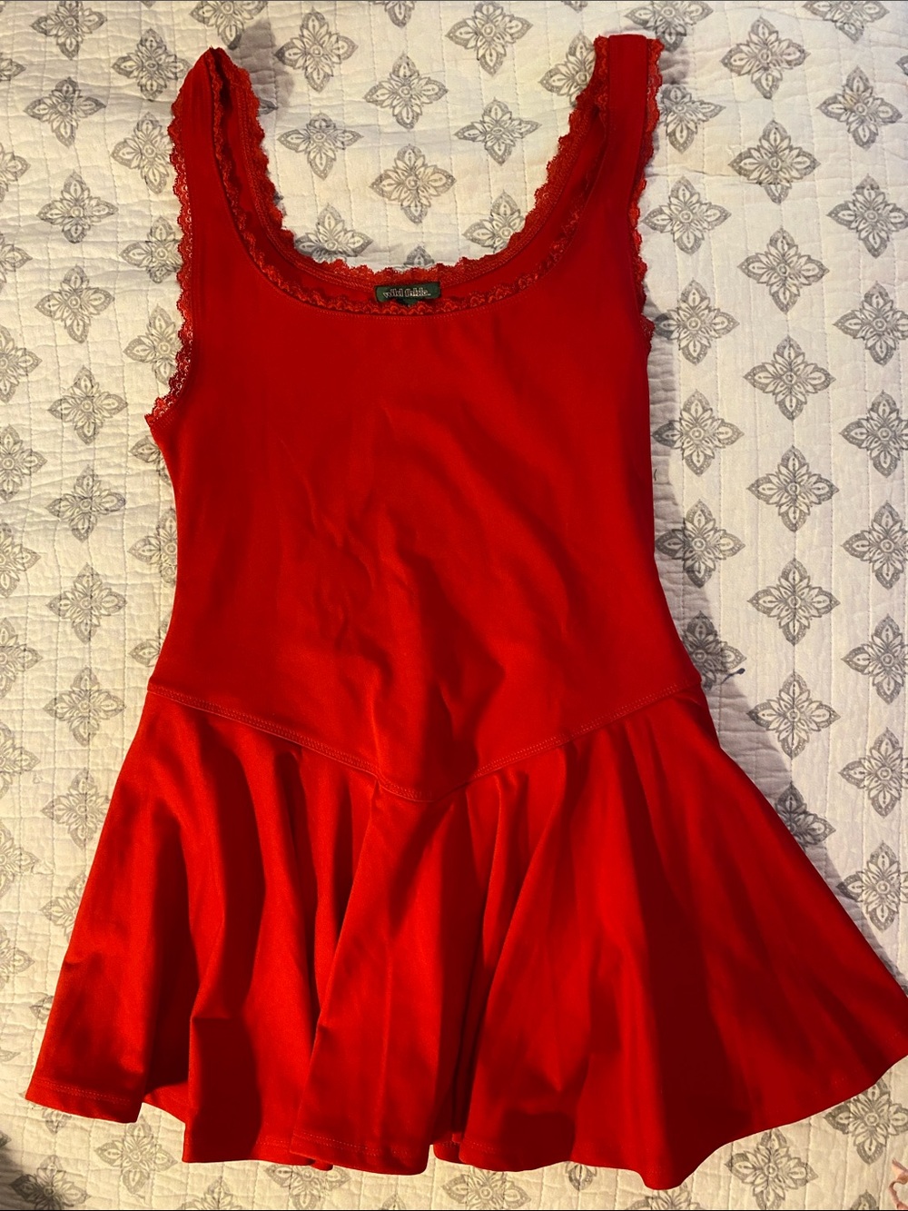 wild fable Red Lace-Trim athletic dress